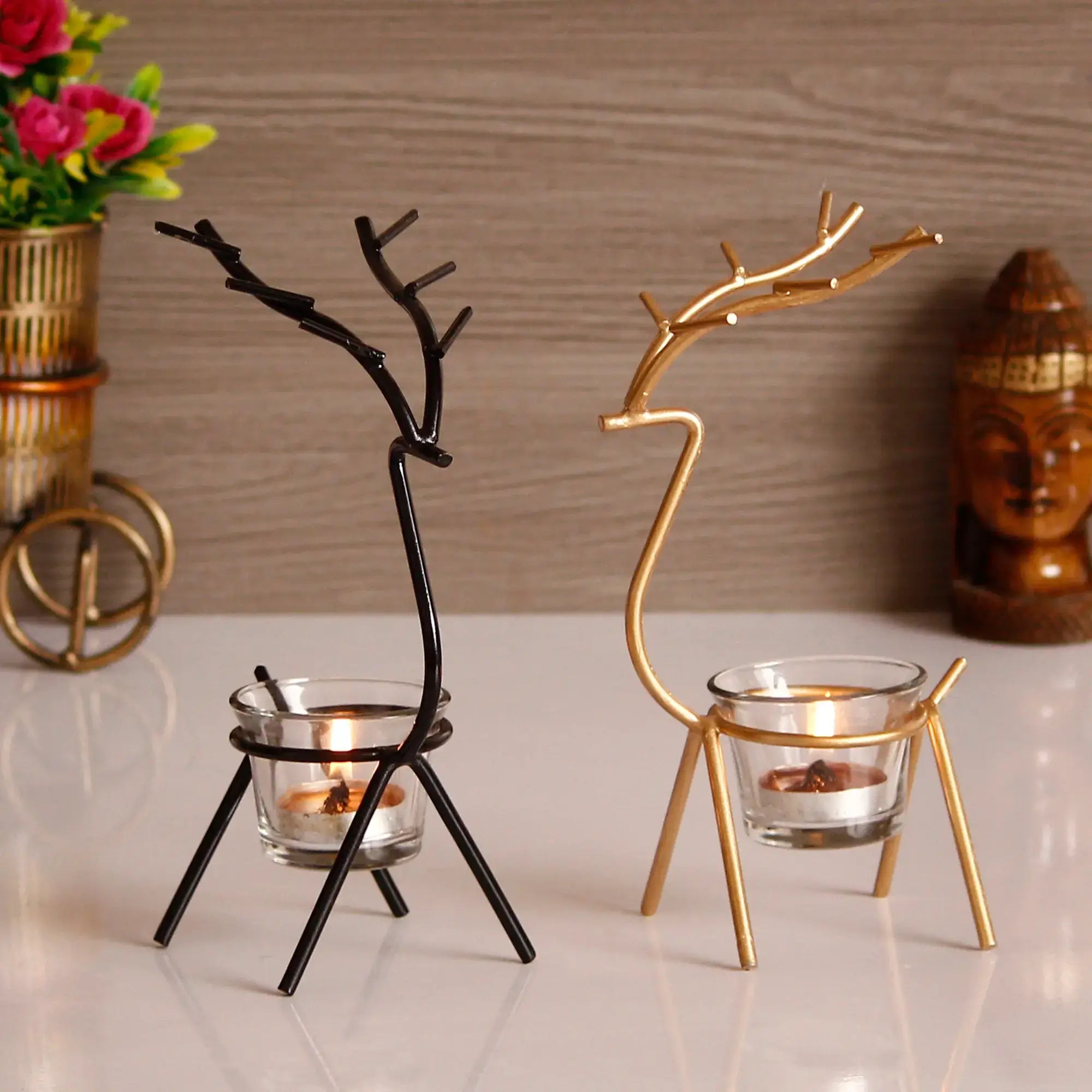 eCraftIndia Set of 2 Deer Shape Decorative