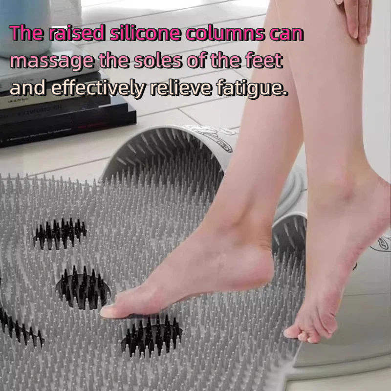 Silicone Shower Foot Scrubber Brush Plastic Bath Brush for Leg Cleaning and Massaging Foot Circulation