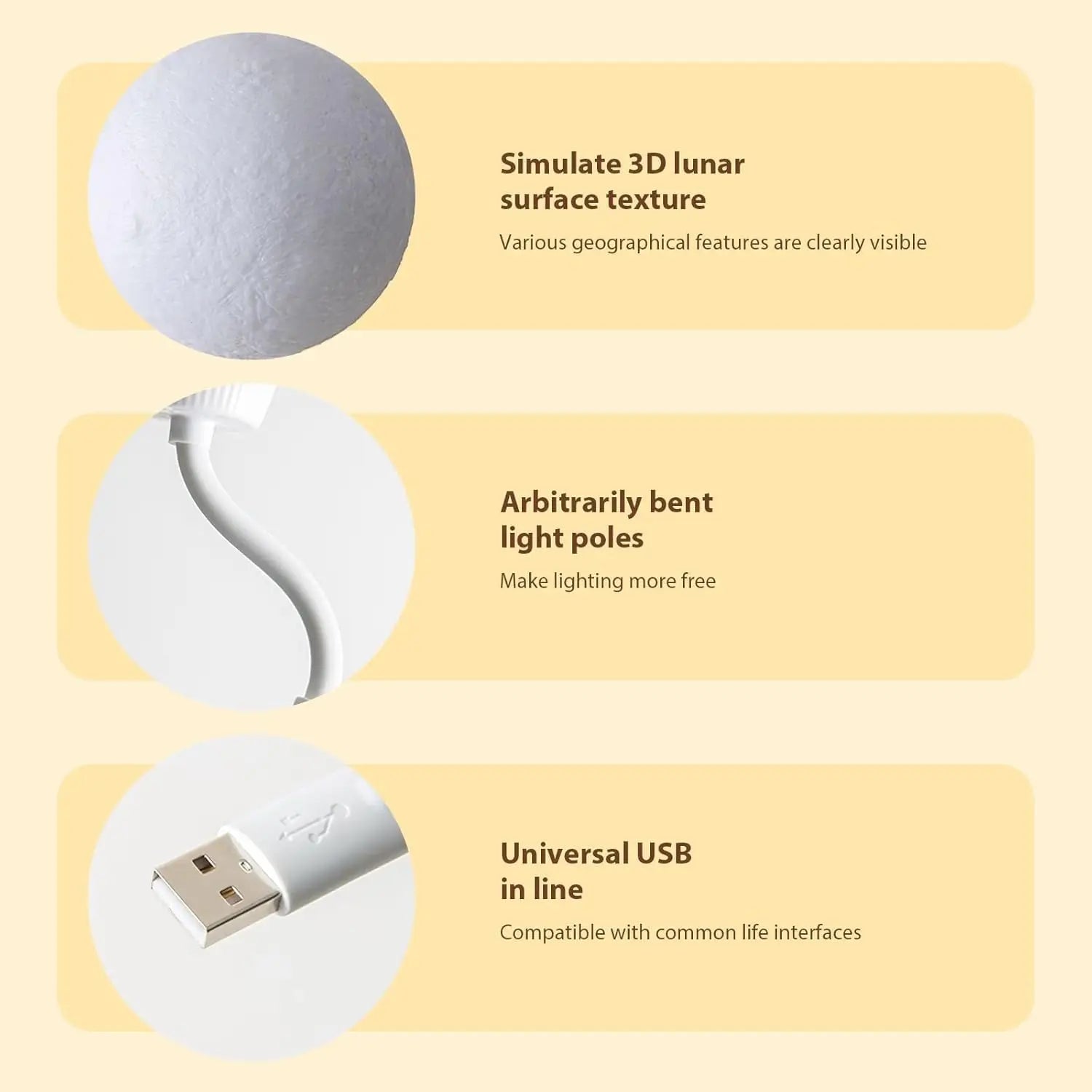 USB Moon Night Light